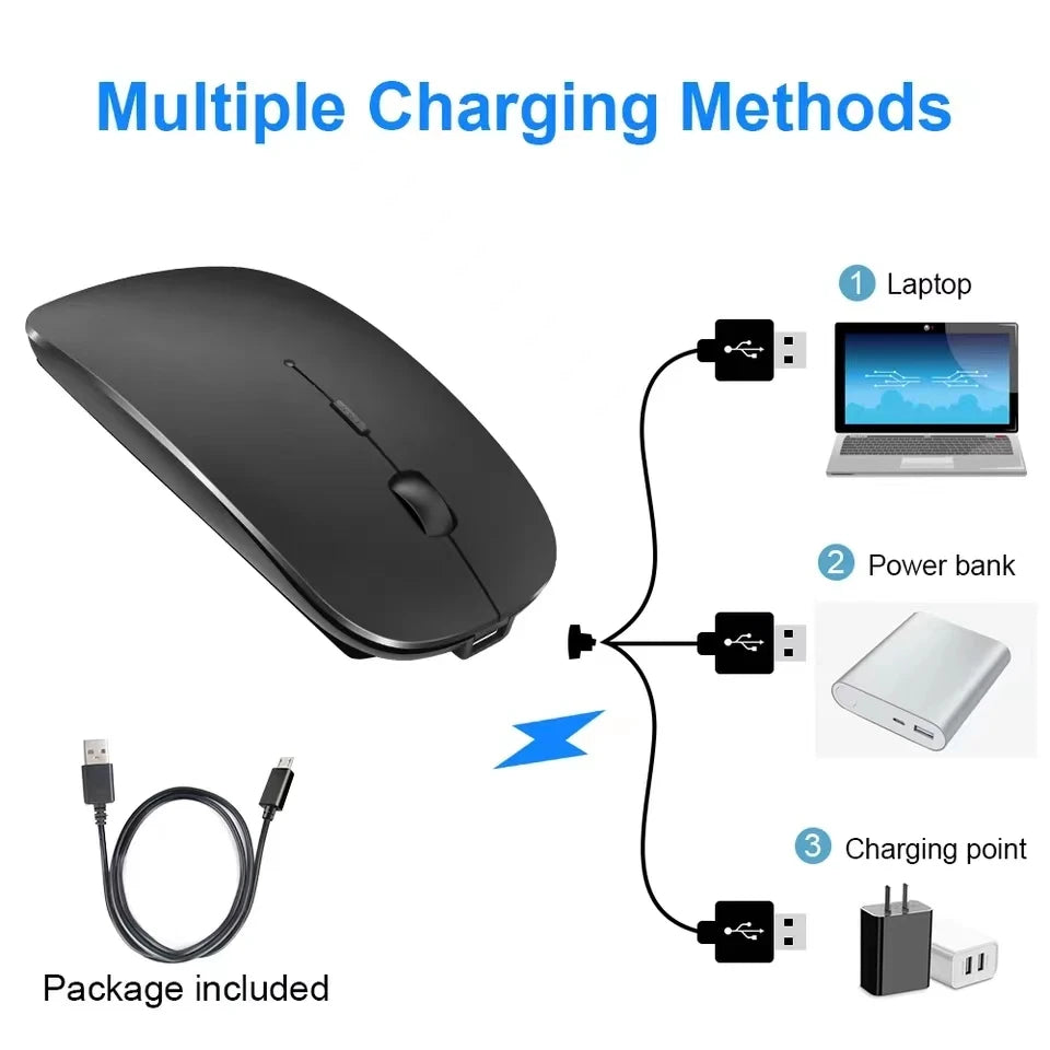 Rechargeable Wireless Mouse Gamer 2.4G USB Bluetooth-compatible Mouses For Laptop Pad Tablet Macbook Ergonomic Gaming Mouse