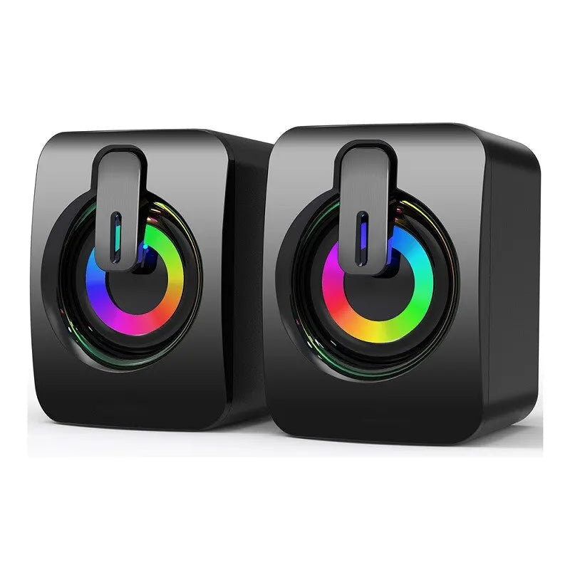 PC Laptops Computer Speakers PC Sound Box HIFI Stereo Microphone USB Wired Caixa De Som with LED RGB Light For Desktop Computer