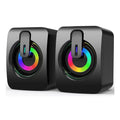 PC Laptops Computer Speakers PC Sound Box HIFI Stereo Microphone USB Wired Caixa De Som with LED RGB Light For Desktop Computer