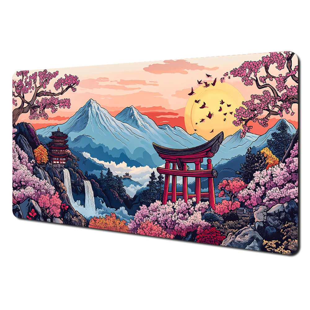 Red and black art landscapes large Mouse Pad anti-slip Durable Desk Mat offices accessories keyboard mouse mat tapis de bureau