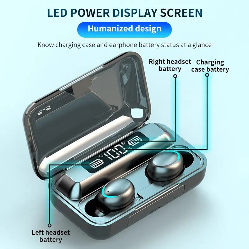 Wireless Bluetooth Earphones TWS Headphones LED Digital Display Binaural Headset Waterproof HD Calling Noise Reduction Headphone