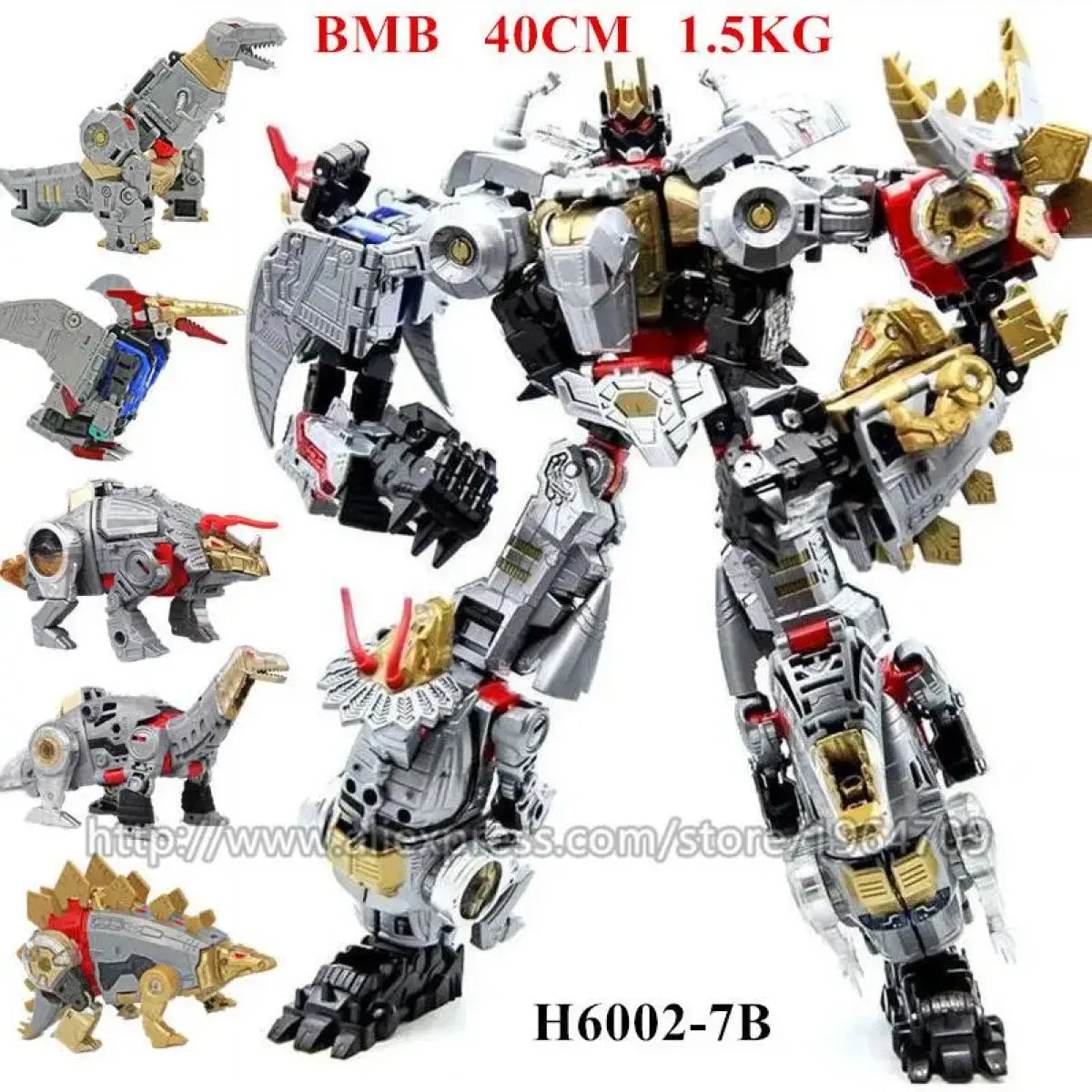 Jinbao 5-in-1 Big Transformation Predaking Anime Robot Action Figure